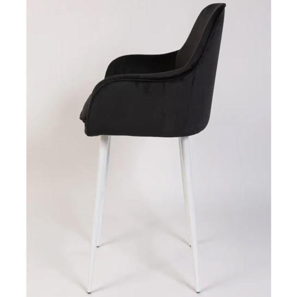 Кресло Сета, барные ножки, черный, белый, велюр - фото 4