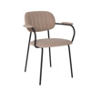 Стул Париж с подлокотниками, Buckle beige, ножки металл Ral 9005