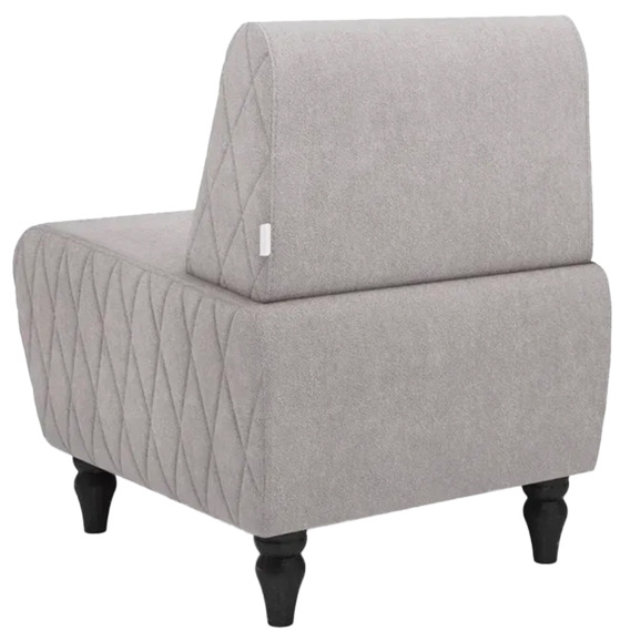 Кресло Лотик велюр, серо-бежевый - фото 3