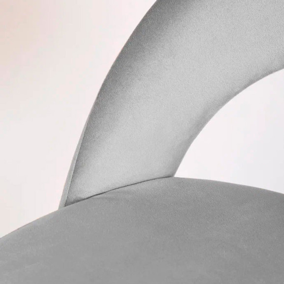 Стул Пиннате, барный, светло-серый, черный, велюр - фото 8