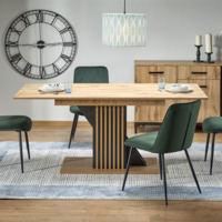 Фотография товара Стол обеденный Castle, раскладной, дуб вотан, черный от компании ChiedoCover.