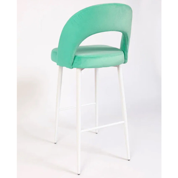Стул Пиннате, барный, мятный, белый, велюр - фото 4