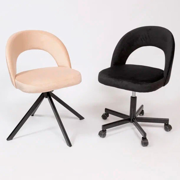 Стул Пиннате, пирамида, поворотный, бежевый, черный, велюр - фото 8