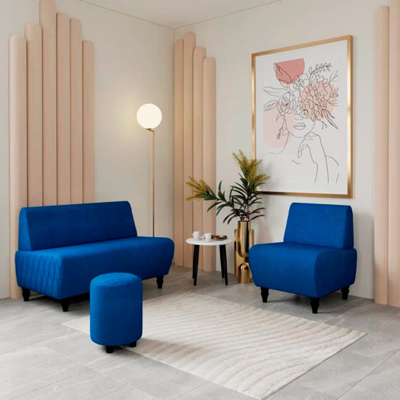 Пуф Тепал, велюр, синий - фото 6