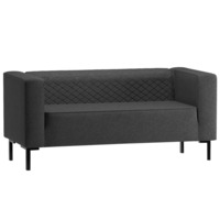 Фотография Диван Matrix, кожзам Galaxy Dark Grey, ножки металл, RAL 9005 от производителя ChiedoCover, картинка продукции, реальное фото товара Настоящее фото товара Диван Matrix, кожзам Galaxy Dark Grey, ножки металл, RAL 9005, произведённого компанией ChiedoCover