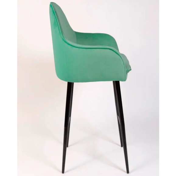 Кресло Сета, барные ножки, светло-зеленый, черный, велюр - фото 7