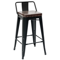 Настоящее фото товара Дизайнерский стул Tolix Soft полубарный Черный, произведённого компанией ChiedoCover