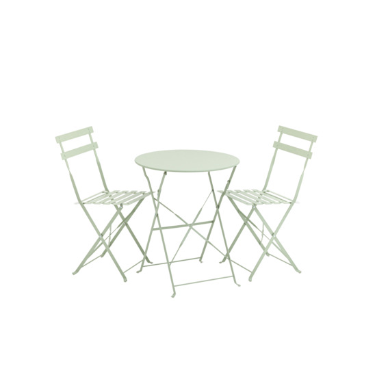  Комплект стола и двух стульев Бистро светло-зеленый - фото 1