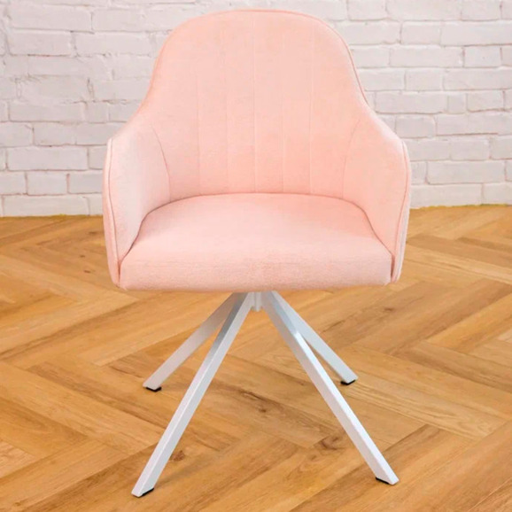 Кресло Сета, пирамида, розовый, белый, букле - фото 2