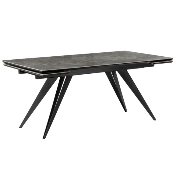 Керамический стол Дарвин 160(220)х89 серый мрамор baolai / черный - фото 1