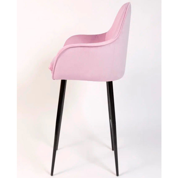 Кресло Сета, барные ножки, сиреневый, черный, велюр - фото 4