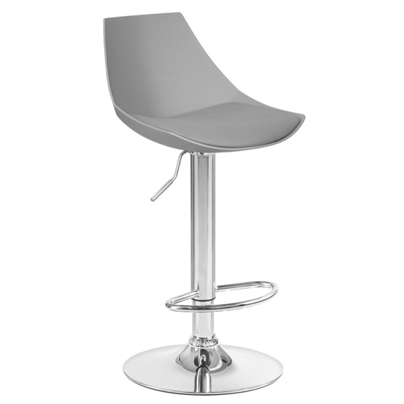 Стул барный Амальфи, хром сталь, кожзам серый - фото 1