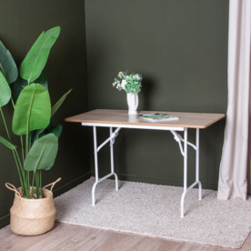 Фотография в интерьере товара Стол Лидер 1, 1200х600 ,дуб сонома, каркас белый от компании ChiedoCover.