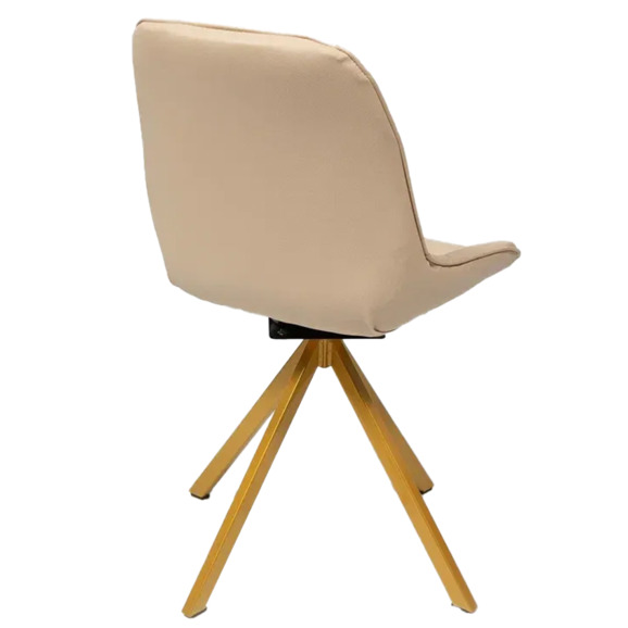 Стул Мускус, пирамида, кожа, бежевый, золотой - фото 4