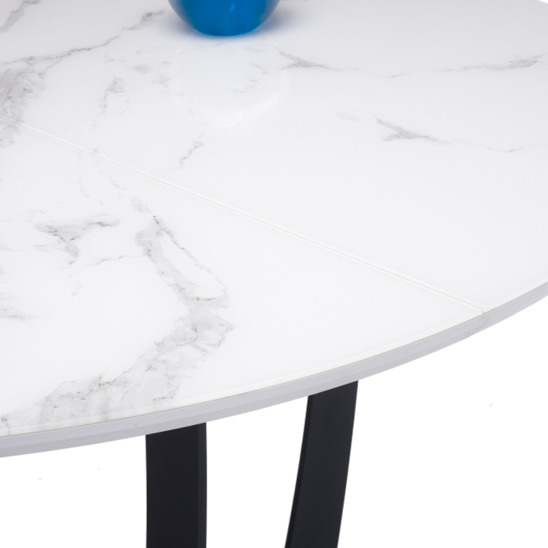 Стеклянный стол Венера графит, белый мрамор - фото 4