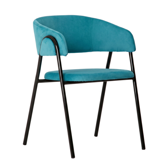 Стул Габана, велюр Тедди 663, каркас металл черный - фото 1