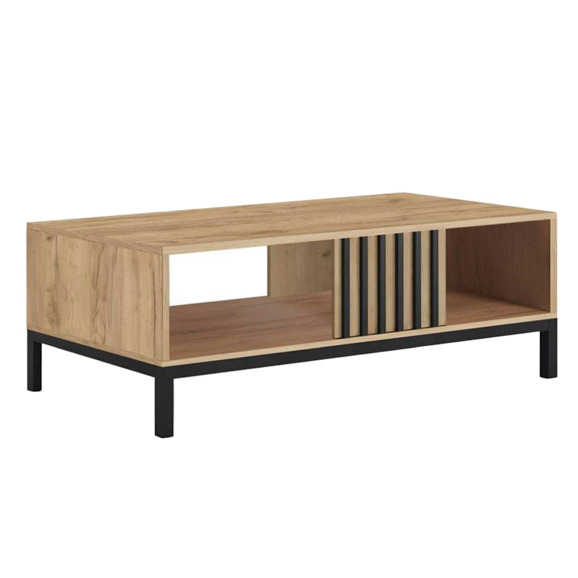 Стол журнальный Bastion, дуб крафт, черный - фото 1