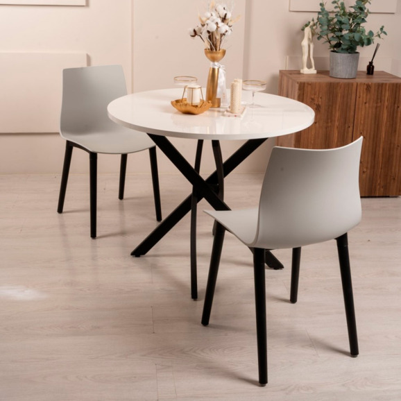 Стул Rune, светло-серый, черный Стул Rune, светло-серый, черный - фото 3