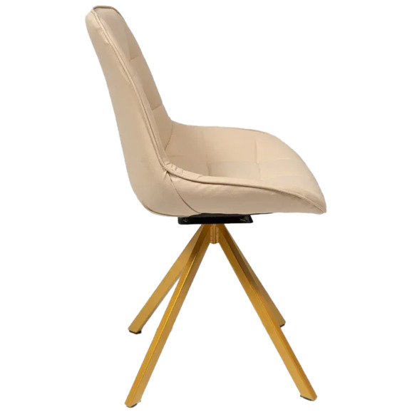 Стул Мускус, пирамида, кожа, бежевый, золотой - фото 3