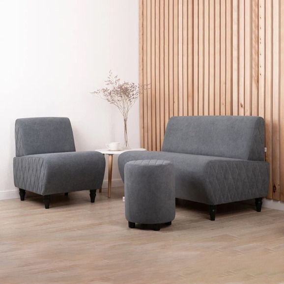 Кресло Лотик велюр, светло-серый - фото 6