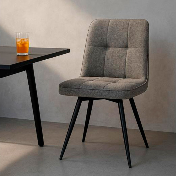 Стул на металлокаркасе Texas 4 поворотный бежевый / черный - фото 8