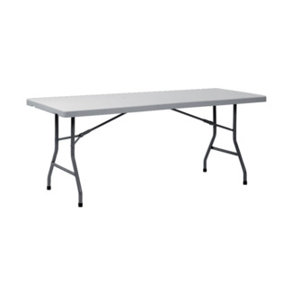 Фотография товара Складной стол Виктория 180, бело-серый