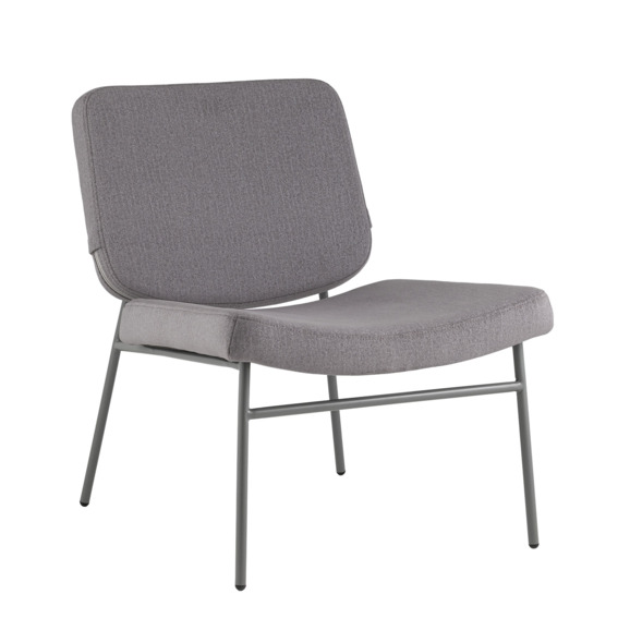 Кресло Abby, велюр серый, каркас серый - фото 1