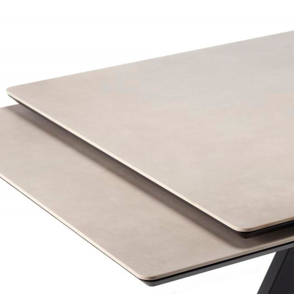 Керамический стол Вилли 120(180)х80 сarmen light grey / черный - фото 6