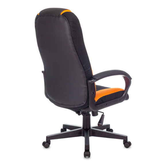 Кресло игровое TopChairs ST-CYBER 9 черный/ оранжевый, текстиль/ эко.кожа крестовина пластик - фото 3