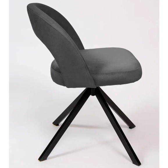 Стул Пиннате, пирамида, поворотный, темно-серый, черный, велюр - фото 3