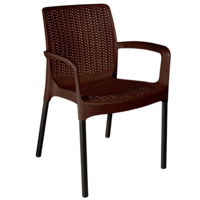 Фотография Плетеный стул Мамелон, коричневый, черный муар, цинк от производителя ChiedoCover, картинка продукции, реальное фото товара Настоящее фото товара Плетеный стул Мамелон, коричневый, черный муар, цинк, произведённого компанией ChiedoCover