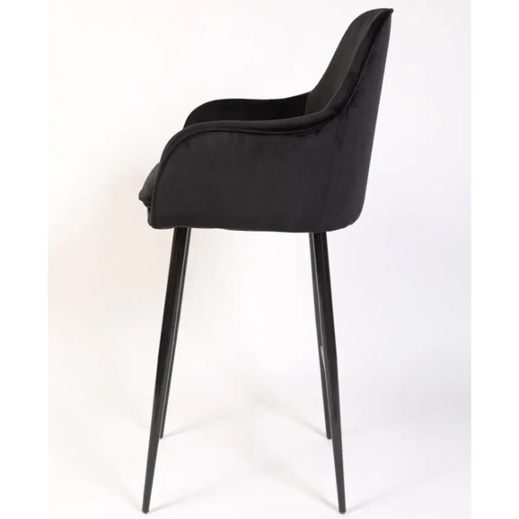 Кресло Сета, барные ножки, черный, велюр - фото 4