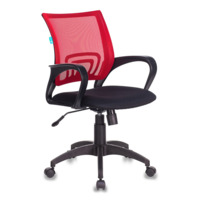Настоящее фото товара Кресло Бюрократ, спинка сетка красный/ сиденье черный, произведённого компанией ChiedoCover
