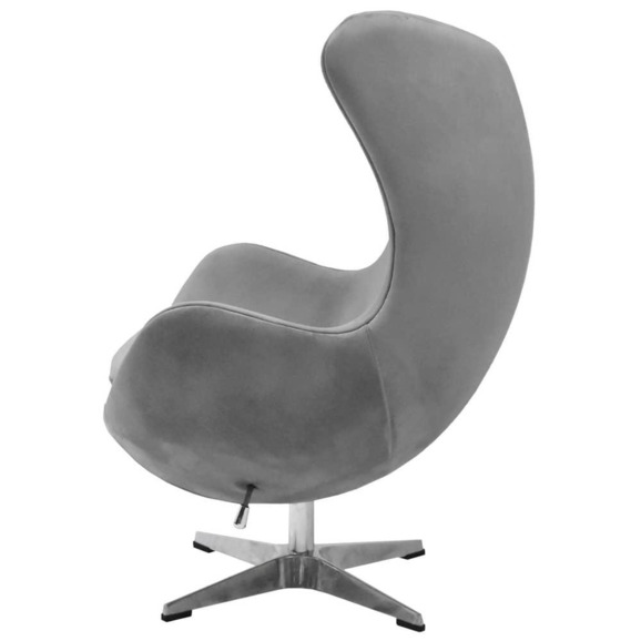 Кресло Egg Style Chair серый, искусственная замша - фото 4