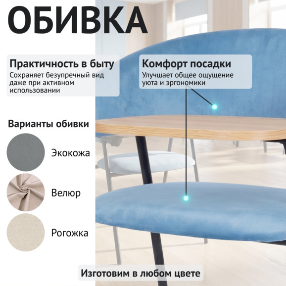 Стул Габана с пюпитром ЛДСП дуб сонома, велюр Велютто 47 - фото 3