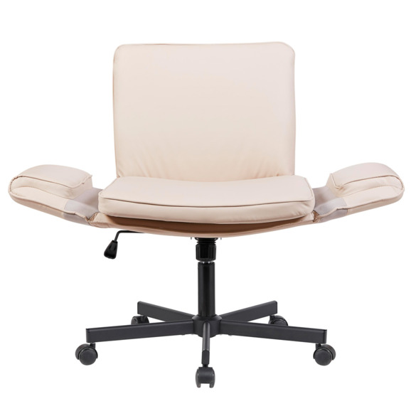 Кресло офисное TopChairs Foldo, с откидными подлокотниками, бежевое - фото 6