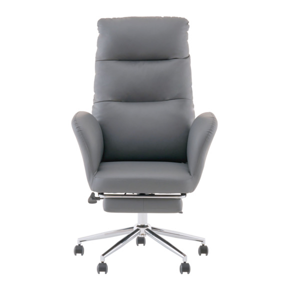 Кресло руководителя TopChairs Strict с оттоманкой, серый - фото 2
