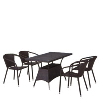 Настоящее фото товара Комплект мебели Мидленд, 4 стула, коричневый, произведённого компанией ChiedoCover
