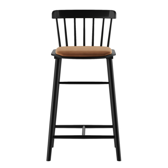 Стул барный Такер 750, замша Belgium 7003, морилка черная - фото 5