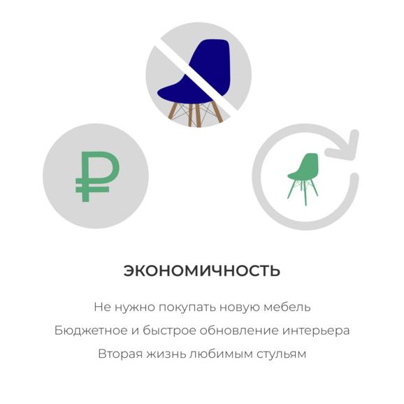 Чехол Е03 на стул Eames, синий - фото 6