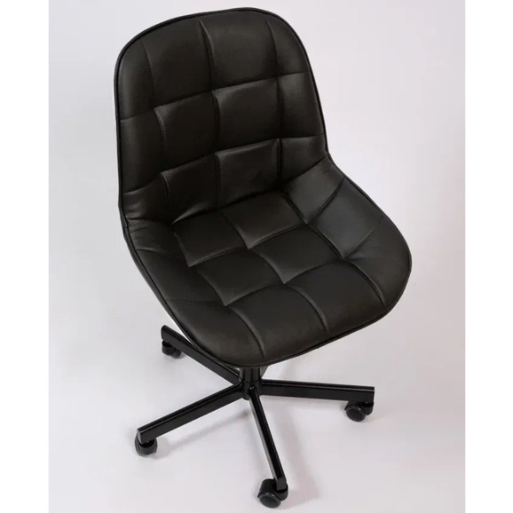 Стул Мускус, пятилучие, кожа, черный - фото 6