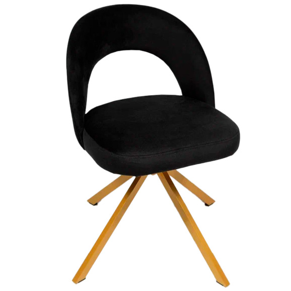 Стул Пиннате, пирамида, черный, золотой, велюр - фото 1