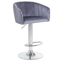 Настоящее фото товара Барный стул САРАГОСА, велюр серый, произведённого компанией ChiedoCover