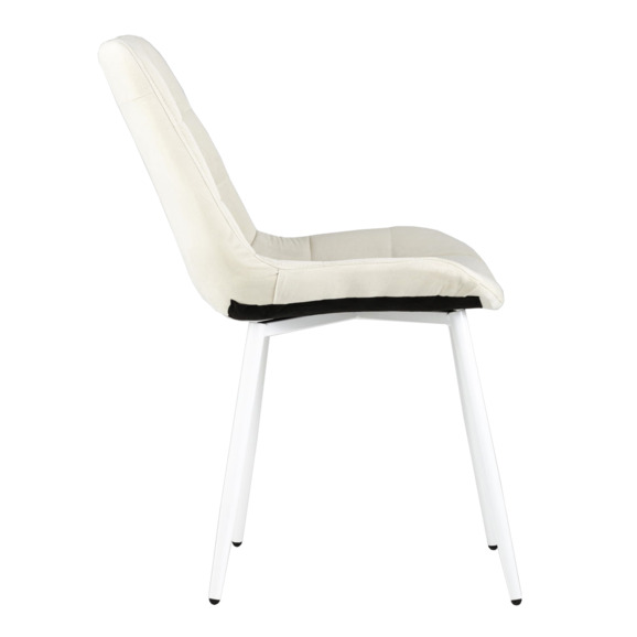 Стул Флекс велюр светло-бежевый белые ножки - фото 2