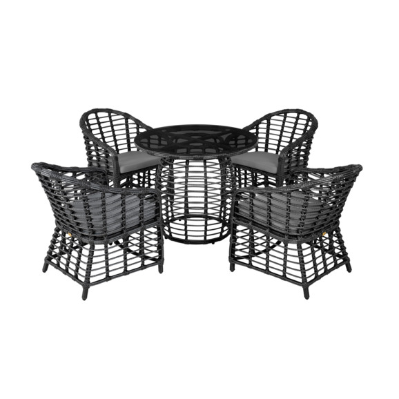Комплект Viro, черный металлик, ротанг - фото 1