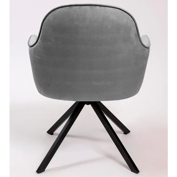 Кресло Сета, пирамида, поворотное основание, светло-серый, черный, велюр - фото 4