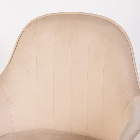 Кресло Сета, барные ножки, бежевый, черный, велюр - фото 8