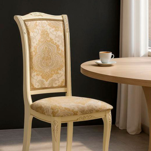 Деревянный стул Керия слоновая кость / золото патина - фото 11