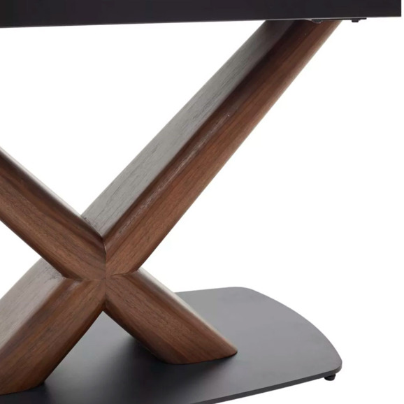 Стол Blanco 160, matt black marble solid ceramic, орех - фото 12