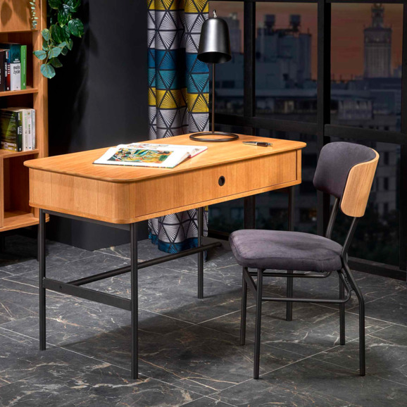 Стол письменный Trunk, дуб натуральный, черный - фото 5